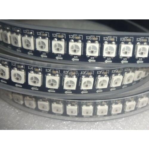 1M long 144leds/m WS2812B(5050 rgb led with WS2811 IC built-in) led pixel strip,DC5V,waterproof in silicon tube,BLACK PCB