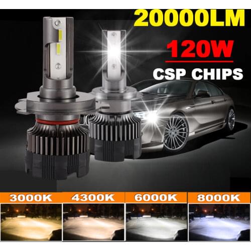 LED CarHaedlight H4 H7 H1 LED H8 H9 H11 9005 9006 H3 880 4500K 3000K 6500K 8000K 25000K Auto fog Light 60W 16000LM 12V LED Bulb