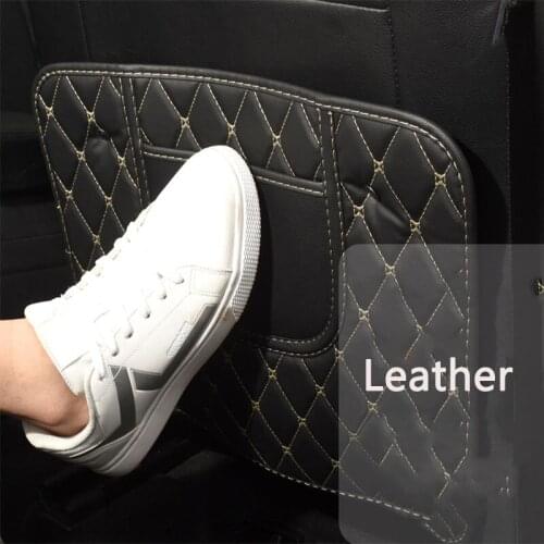 Universal PU Leather Car Seat Back Anti Kick Pad Leather Interior Auto Anti Scratch Protector Covers With Storage Bag