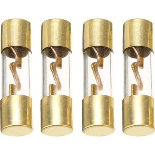 Universal 4Pcs 80A Gold Plated Glass AGU Fuse Auto Car Audio Amp Amplifier Fuse Replacement Kit