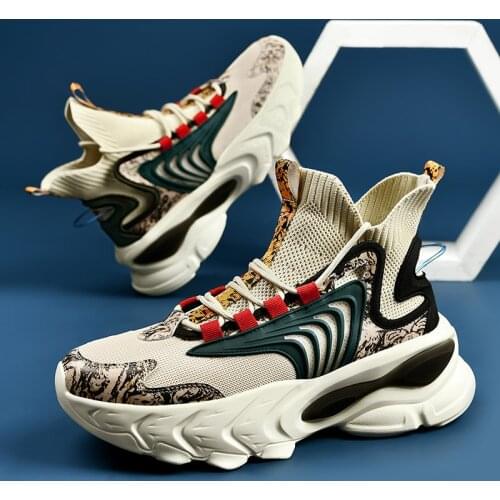 Times New Roman High Top 2021 Winter High Elasticity Breathable Mens Sport Casual Shoes Fashion Light Adult Male Sneakers