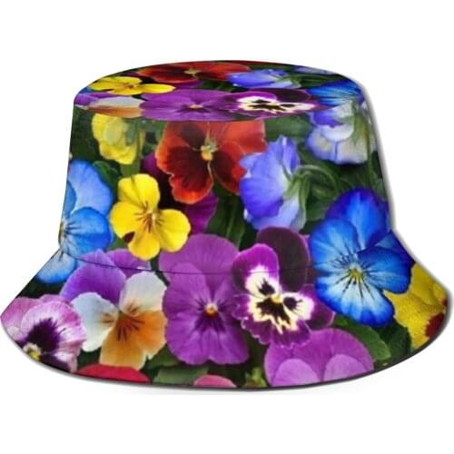 NOISYDESIGNS Pansy Flower Designs Bucket Hats Women Outdoor Sun Cap Fishermans Hat Summer Fashion Beach Panama Caps Casquette