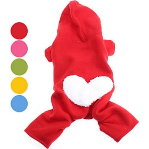 Pet dog winter warm jacket puppy dog coat fashion hooded heart pattern overall for Teddy Chihuahua small pet clothes 5 colors