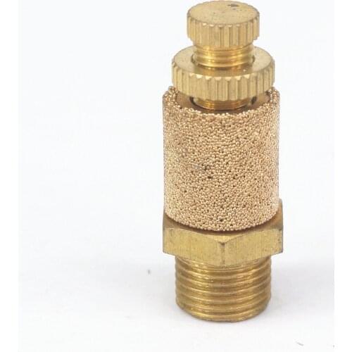 1/8" BSP Male Thread Adjustable Brass Cylinder Pneumatic Breather Silencer Muffler fitting For Noise Reducing of Solenoid valve