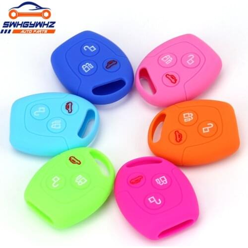 1PC Silicone Rubber Key Cover Case Shell Protector for Ford Mondeo Focus Fusion Fiesta Galaxy 3button Key