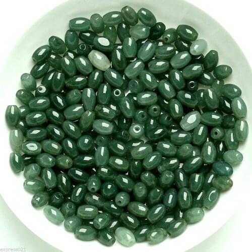 10pcs Emerald Green Real 100% Natural A Grade Jadeite Jade Millet Loose Beads