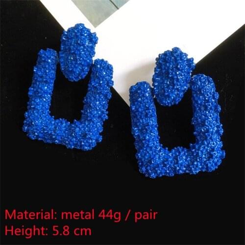 2021 Summer Earrings Large Acrylic Earrings Fashion Blue Handmade Resin Crystal Hanging Earrings Womens Wedding Jewelry Party