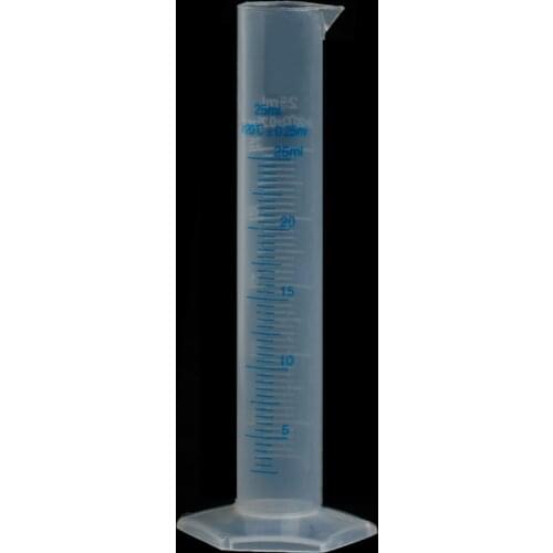 25mL Measuring Cylinder Laboratory Test Graduated Liquid Trial Tube Jar Tool New