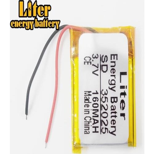 3.7V lithium polymer battery 352025 160MAH camera pen recorder Bluetooth Battery