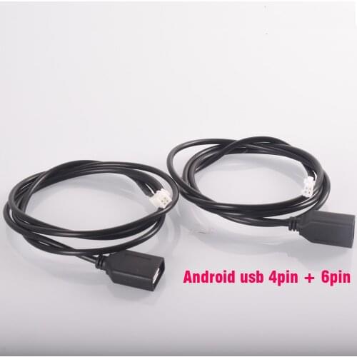 4Pin+6Pin Connector AUX USB cable for Android Car Radio stereo usb Cable Adapter MP3