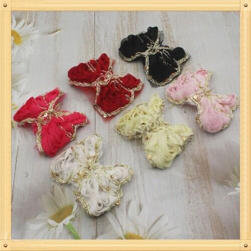 40/100/250pcs 9cm Unique Shabby Chiffon Butterfly For DIY Baby Girls Hair Bows Clothes Sewing Scrapebooking Crafting Decorations