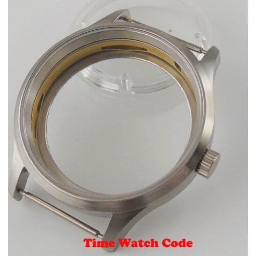 43mm Brushed Watch Case Stainless Steel Fit ETA 6497 6498 Hand-winding movement