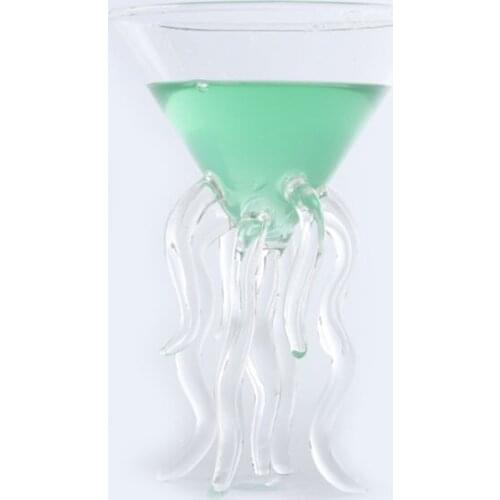 Octopus Cocktail Glass Transparent Jellyfish Glass Cup Juice Glass Goblet Conical Wine Champagne Glass