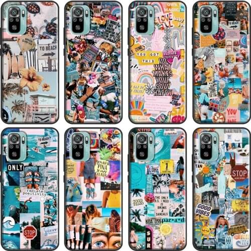 Summer Beach Collage Case For Xiaomi Redmi Note 10 Pro 8 7 K40 8T 9S 9C 9A 8A 7A 9T Note 9 8 Pro Phone Cover