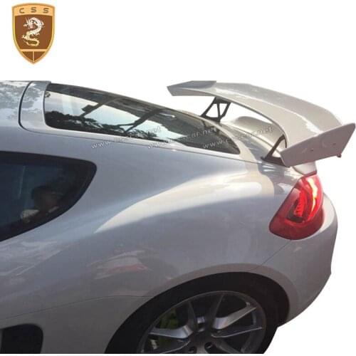 CSSCAR Fit for Porsche Cayman 981 Carbon Fiber rear spoiler wings Car body kit GT4 style real carbon fiber tail wing 00598