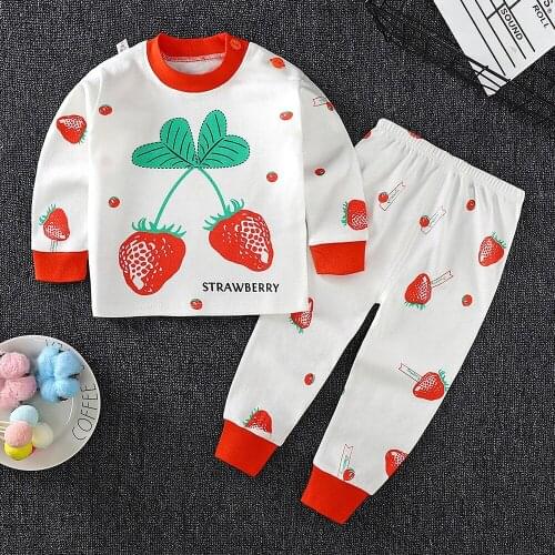Baby Long Sleeve Set 2021 Autumn/winter New Childrens Cotton Underwear Set Baby Long Sleeve Pants Two Sets Toddler Girl Clothes