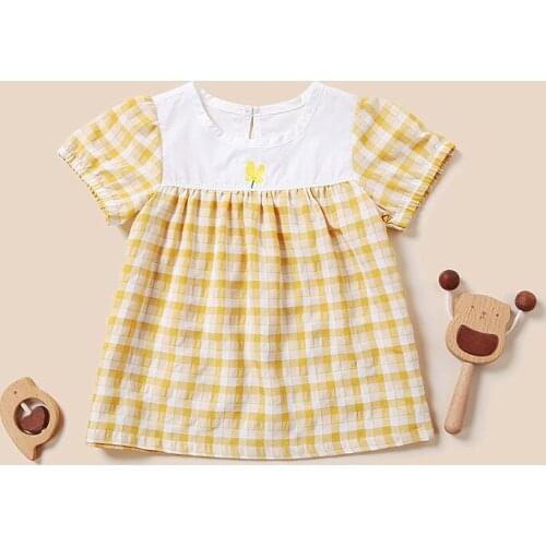 Baby Dress 2021 Summer New Girl Fashion Baby Dress Cotton Children Dress Plaid Princess Dress Newborn