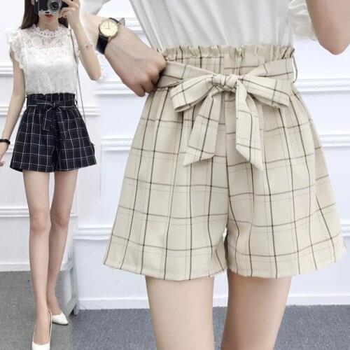 DressKorean version of the hundred tied flowers high waist strap platy shorts female loose-fitting thin-legged casual pants