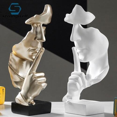 European Home Decoration Sculpture Resin Crafts Office Desktop Display Thinker Ornament Room Furnishings Wedding Gift
