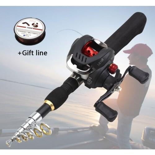 1.65M Carbon Casting Rod Superhard Boat Fly Lure Fishing Rod With Casting Reel Set Fishing Tackle Rod Combo Free fishing line