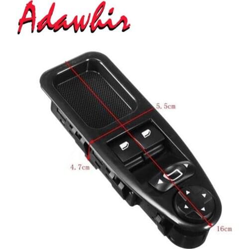 6554.ZJ For Fiat Scudo Citroen Jumpy Citroen Dispatch Peugeot Expert Master 2007 - 2016 Power Window Switch Control Button