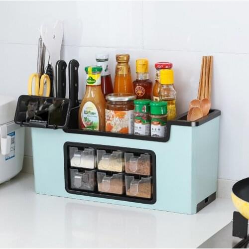 TT Kitchen Seasoning Storage Box Knife Holder Seasoning Jar Seasoning Salt Jar Spice Jar Jar Set