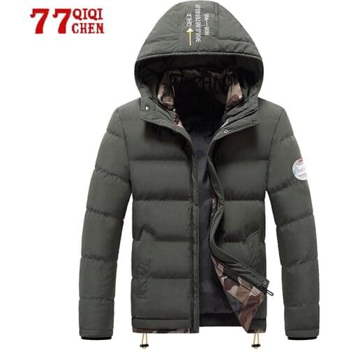 Winter Casual Jacket Men Thick Warm Hooded Parka Slim Bomber Jacket Coat Male Street Windbreaker Autumn Chamarras Para Hombre