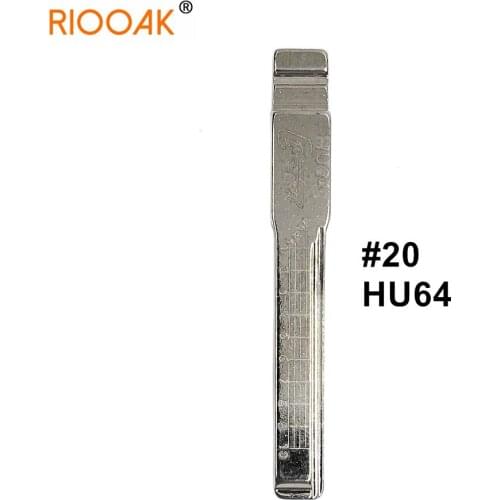 5pc HU64 #20 Lishi 2 In 1 Key Blade Uncut Metal Shearing Teeth Blank Engraved Line Blade for MB Mercedes/Maybach/Lorenz/Carlson