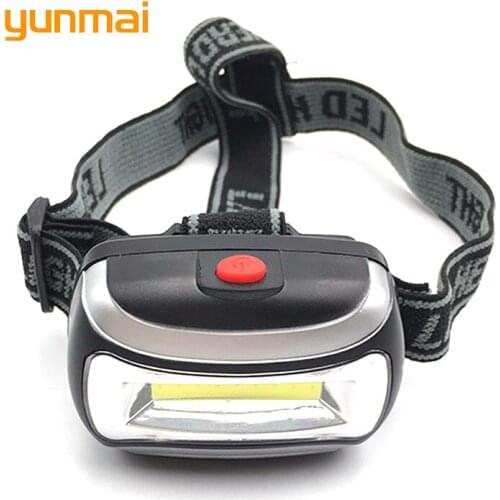 Mini Plastic Portable LED Headlight Powerful COB Headlamp Use 3xAAA Head Light Lamp Head Flashlight Torch For Camping Hiking