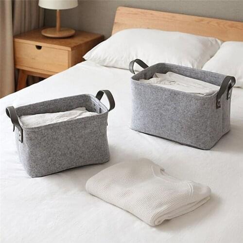 Multi-Function Felt Cloth Folding Storage Basket Portable Laundry Basket Large Capacity Cosmetics Toy Organizers