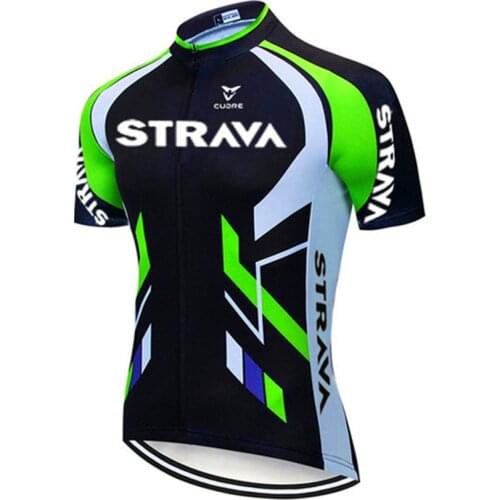 2021 Strava New Men Cycling Jersey Short Sleeves Tops Bicycle Jersey MTB Shirt Road Bike Team summer Sports Men Clothing