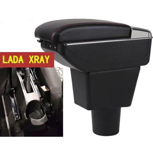 For Lada Xray armrest box central Store content Storage box Lada armrest box with cup holder ashtray USB interface
