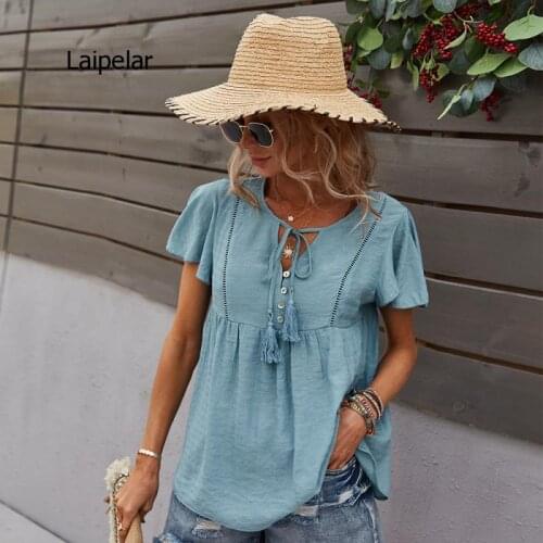 Casual Womens Daily Street Holiday Leisure Wear 2021 Fashion Design T-Shirt Female Solid Top for Summer