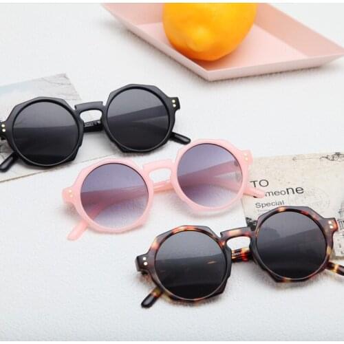 Fashion Kids Sunglasses Transparent Color Cool Polygon Shaped Heptagon Baby Cute Girls Boys Eyewear Children Sun Glasses UV400