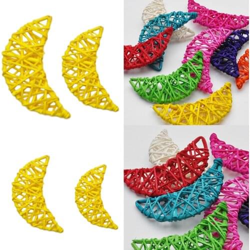 Wedding Festival 1Pcs HOT Creative Multicolor Rattan Weaving Moon Pendant Home Office Charm Colored Sepak Takraw Hangings Decor