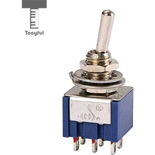 Tooyful 1pc Alloy SPDT 6pin ON-ON 2 Position 6A 125V AC Latching Switch Toggle