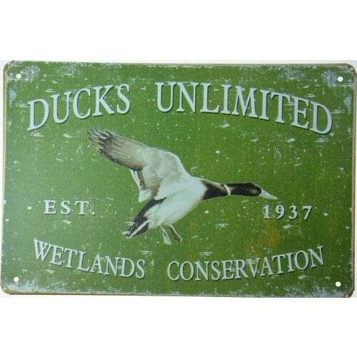 Ducks Vintage Style Metal Sign Iron Painting for Indoor & Outdoor Home Bar Coffee Kitchen Wall Decor 8 X 12 Inch