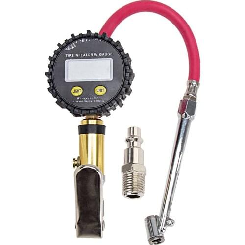 High Quality Digital Tire Inflator Pressure Gauge 230PSI LCD Display Air Compressor Pump Quick Connect For Car Motorcycle