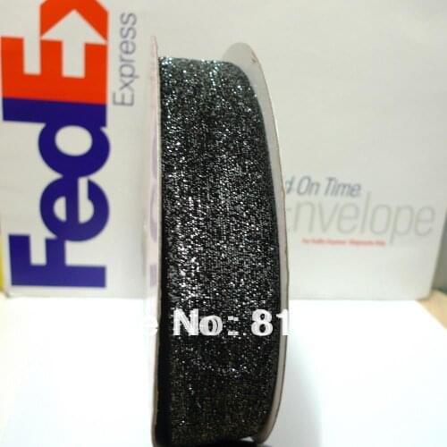 1.5'' 38mm #29 Charcoal Glitter Metallic Ribbon