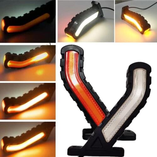 1Pair 24V Truck Turning Flowing Light LED Neon Stalk Side Marker Lighting Outline Lamp Lorry Camion Turn Signal Amber Red White