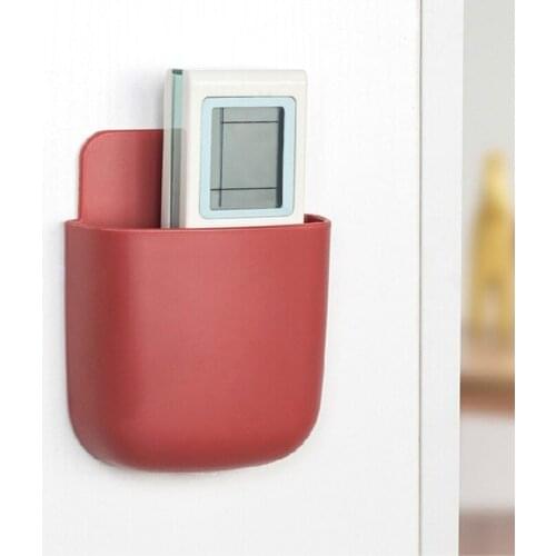1PC Multifunction Smartphone Hanging Holder Storage Box Remote Control Air Conditioner Storage Case Wall Mounted Organizer Cellp