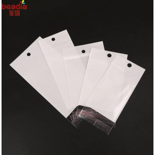 100Pcs/ Lot Self Adhesive Clear Plastic OPP Bag Packaging Mobile Cell Phone Case Poly Package Pouch Bag With hang hole Wholesale