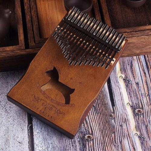17 Keys Kalimba African solid Mahogany Thumb Piano 17 keys Solid Wood Kalimba Musical Instrument Finger Piano w14