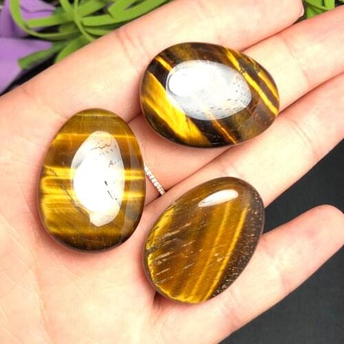 3Pcs Natural tiger eye crystal cure decoration