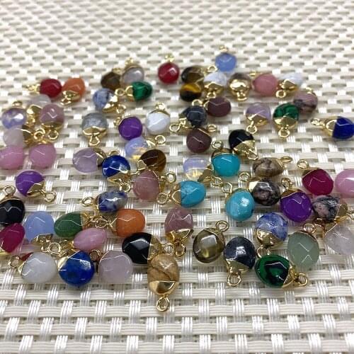 5 Pcs/package Natural Stone Oval Tiger Eye Stone Amethyst Exquisite Charm Pendant Wholesale To Make Diy Necklace Jewelry 8x14mm