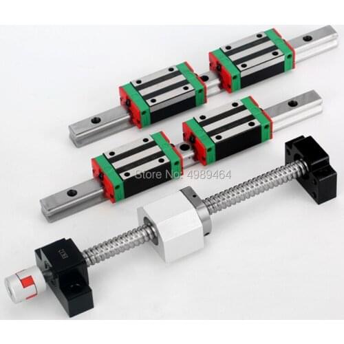 6 set HGR20 Square Linear guide rail HGR20 - 400/860/1240mm + SFU1605 - 350/800/1120/1120mm ballscrew + BK12 BF12 CNC parts