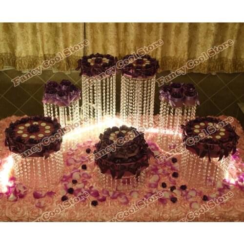 7pcs/set Chrismas Wedding table Dessert Plate Top-rated crystal cake stand/wedding decoration party prop wedding centerpiece