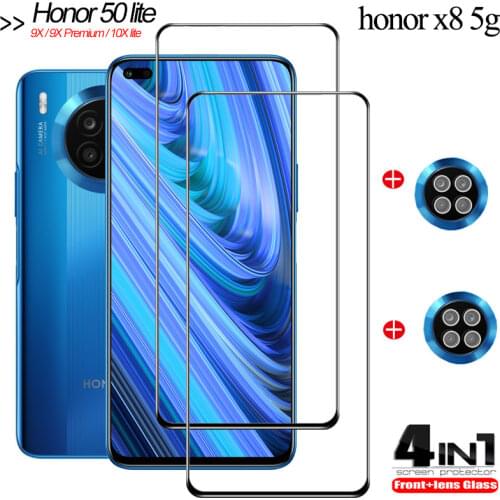 4-in-1película, honor 9x pro tempered glass for honor-9 x premium camera protector honor9x pro huawei honor 9 x glasses honor-9x