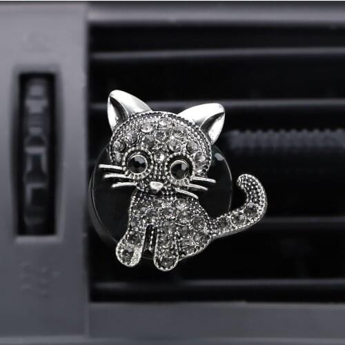 Car Aroma Diffuser Air Conditioner Adornment Clip Car Air Vent Perfume Diamond kittens Molding Auto Outlet Air Freshener