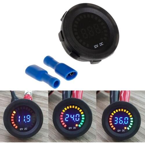 Car Motorcycle Waterproof Blue LED Digital Panel Display Voltmeter Voltage Volt Meter Gauge DC 12V